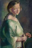 Untitled (Young woman) by Clara Klinghoffer, 1920, oil on canvas, sold Jun 2020