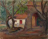 The Square by Clara Klinghoffer, 1959, oil on canvas, sold Jun 2020
