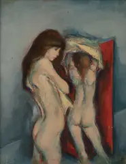 Two Bathers by Jan De Ruth, oil on canvas, sold Jun 2020