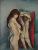Two Bathers by Jan De Ruth, oil on canvas, sold Jun 2020