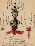 Central Court and Cathedral by Eugene Berman, ink and watercolor on vellum, sold Jun 2020