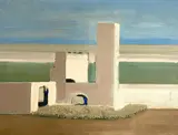 Untitled (Landscape III) by Benoît Gilsoul, oil on paper, sold Jun 2020