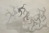 La Danse des Soleils by Benoît Gilsoul, watercolor on paper, sold Jun 2020