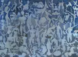 Untitled (Blue figures) by Benoît Gilsoul, watercolor on paper, sold Jun 2020
