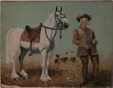 Buffalo Bill by Frederick S. Perkins, oil on artists board, sold Jul 2020