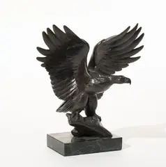 Eagle by Lee H. Letts, bronze with artist applied brown patina on marble base, sold Jul 2020