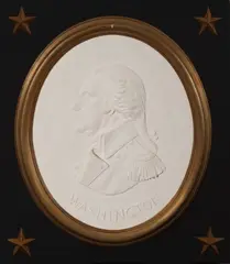 George Washington bas-relief by David Adickes, plaster relief in artists frame, sold Jul 2020