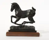 Galloping Horse by Alexander Phimister Proctor, bronze with artist applied brown patina on wooden base, sold Jul 2020