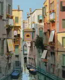 Venice (I) by Raimondo Roberti, oil on canvas (unstretched), sold Jul 2020