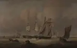 Shipping off Brighton, Sussex by George Chambers, oil on canvas, sold Jul 2020
