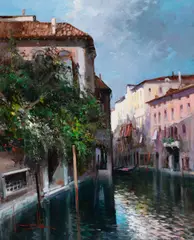 Quiet Moment by Claudio Simonetti, oil on canvas (unstretched), sold Jul 2020