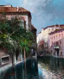 Quiet Moment by Claudio Simonetti, oil on canvas (unstretched), sold Jul 2020