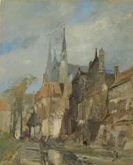Cathedral Exterior Gazebo by Jan de Vogel, oil on canvas (unstretched), sold Jul 2020