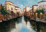 Canal Reflections of Venice by Stan Pitri, oil on canvas (unstretched), sold Jul 2020