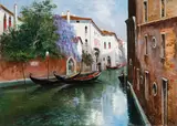 The Lavendar Tree Venice Canal by Stan Pitri, oil on canvas (unstretched), sold Jul 2020