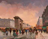 Pt. St. Denis by Henri Schaeffer, oil on canvas (unstretched), sold Jul 2020