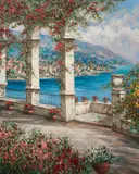 Trellis By The Lake by Pierre Latour, oil on canvas (unstretched), sold Jul 2020
