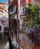 Glories of the Wisteria by Claudio Simonetti, oil on canvas (unstretched), sold Jul 2020