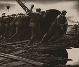 Untitled (Pipeline construction) by Edward Arthur Wilson, 1942, lithograph, sold Jul 2020