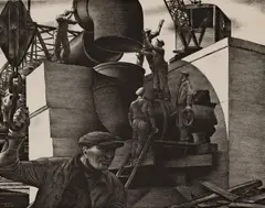 Pipeline Construction by Edward Arthur Wilson, 1941, lithograph, sold Jul 2020