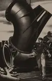 Untitled (Installing pipes) by Edward Arthur Wilson, 1942, lithograph, sold Jul 2020