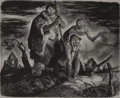 Pilgrim End, ten (10) etchings by Henry Pitz, etching, sold Jul 2020