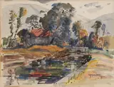 Two Canal Scenes by Norman Kent, watercolor on paper, sold Jul 2020