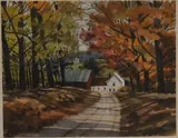 Autumn Barn by John Rogers, watercolor on paper, sold Jul 2020
