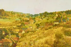 Rolling Hills by Malva, oil on canvas (unstretched), sold Jul 2020