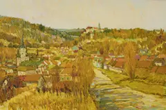 Autumns End by Malva, oil on canvas (unstretched), sold Jul 2020