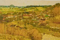 Summer to Autumn Changes by Malva, 1988, oil on canvas (unstretched), sold Jul 2020