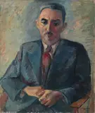 Portrait of Moshe Sharett by Clara Klinghoffer, 1956, oil on canvas, sold Jul 2020