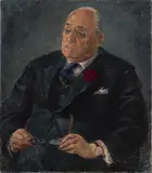 Sir Barnett Janner MP by Clara Klinghoffer, 1963, oil on canvas, sold Jul 2020