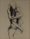 Untitled (Seated Nude) by Nora Speyer, charcoal, sold Jul 2020