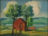 Untitled (Country house) by Frederick Taubes, oil on canvas, sold Jul 2020