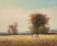 Field by Laszlo Ritter, oil on linen (unstretched), sold Jul 2020
