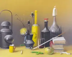 Nature Morte by Proferio Grossi, 1976, oil on panel, sold Jul 2020