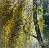 The Weeping Willow by Malva, oil on canvas (unstretched), sold Jul 2020