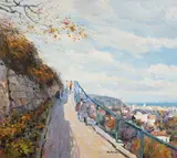 Path to Town by Malva, oil on canvas (unstretched), sold Jul 2020