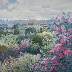 Rolling Hills by Malva, oil on canvas (unstretched), sold Jul 2020