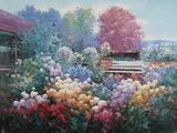 Garden by Charles Zhan, oil on canvas (unstretched), sold Jul 2020