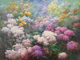 Nature's Garden by Charles Zhan, oil on canvas (unstretched), sold Jul 2020