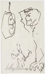 Untitled (Profile view) by LeRoy Neiman, 1961, ink on paper, sold Jul 2020