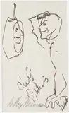 Untitled (Profile view) by LeRoy Neiman, 1961, ink on paper, sold Jul 2020