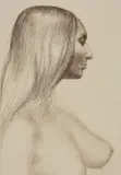 Untitled (Nude woman) by Clara Klinghoffer, 1963, graphite on paper mounted to mat, sold Jul 2020