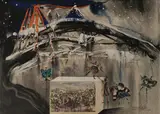 Currier & Ives series: Central Park, Winter, New York by Salvador Dalí, 1971, lithograph in colors on Japanese paper, sold Jul 2020