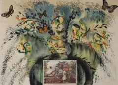 Currier & Ives series: Les Fleurs Et Fruits by Salvador Dalí, 1971, lithograph in colors on Japanese paper, sold Jul 2020
