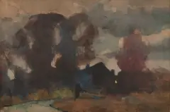Untitled (Landscape) by Roy Martell Mason, watercolor on paper, sold Jul 2020