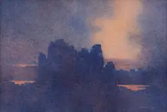 Desert Nightfall II by Donald Holden, watercolor on paper, sold Jul 2020
