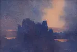 Desert Nightfall II by Donald Holden, watercolor on paper, sold Jul 2020